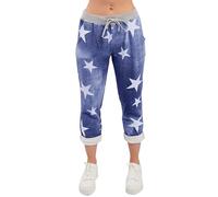 Love My Fashions® Women Italian Multi Printed Floral Turn Up Trouser Elasticated Waistband Causal Drawstring Pant with Side Pockets for Gym Running & Workout