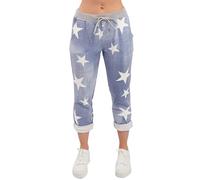Love My Fashions® Women Italian Multi Printed Floral Turn Up Trouser Elasticated Waistband Causal Drawstring Pant with Side Pockets for Gym Running & Workout