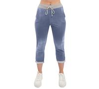 Love My Fashions® Women Italian Multi Printed Floral Turn Up Trouser Elasticated Waistband Causal Drawstring Pant with Side Pockets for Gym Running & Workout