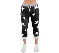 Love My Fashions® Women Italian Multi Printed Floral Turn Up Trouser Elasticated Waistband Causal Drawstring Pant with Side Pockets for Gym Running & Workout