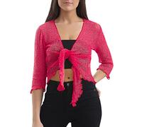 Love My Fashions® Women’s Fish Net Knitted Tie Up Bolero Shrug Top Ladies 3/4 Sleeve One Size Fits All