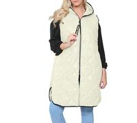 Love My Fashions® Women’s Gilets Quilted Bodywarmers Ladies Padded Vest Hooded Shiny Long Coat Lightweight Puffer Winter Outwear