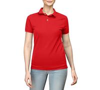 Love My Fashions® Women’s Plain Polo Shirt Knitted Collar and Cuffed Short Sleeves Casual T-Shirt & Classic Sports Top for Ladies Plus Sizes Red
