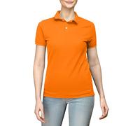 Love My Fashions® Women’s Plain Polo Shirt Knitted Collar and Cuffed Short Sleeves Casual T-Shirt & Classic Sports Top for Ladies Plus Sizes Orange