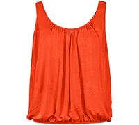 Love My Fashions® Women Bubble Hem Straps Vest Top Women Round Scoop Neckline Vest Top Elasticated Swing Waist Sleeveless Top Neon Orange