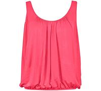 Love My Fashions® Women Bubble Hem Straps Vest Top Women Round Scoop Neckline Vest Top Elasticated Swing Waist Sleeveless Top Neon Pink