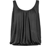 Love My Fashions® Women Bubble Hem Straps Vest Top Women Round Scoop Neckline Vest Top Elasticated Swing Waist Sleeveless Top Black