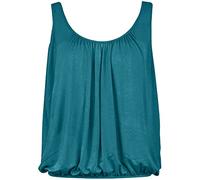 Love My Fashions® Women Bubble Hem Straps Vest Top Women Round Scoop Neckline Vest Top Elasticated Swing Waist Sleeveless Top Teal