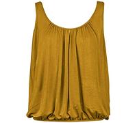 Love My Fashions® Women Bubble Hem Straps Vest Top with Elasticated Swing Waist and Round Scoop Neckline in Mustard Yellow