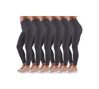 Love My Fashions® Women's 6 Pack Super Soft High Waisted Elasticated Tummy Control Winter Warm Thick Fleece Lined Seamless Full-Length Leggings for Workout & Running