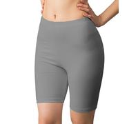 Love My Fashions® Women's Anti Chafing Cycling Shorts Seamless Comfortable High Waist Biker and Athletic Safety Shorts for Running Yoga and Gym Workout Light Grey