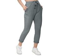 Love My Fashions® Womens Athletic Italian Active Yoga Trouser Pants Ladies Elasticated Drawstring Waist Open Ankle Sportswear Stretchy Cotton Summer Pajama Jogging Bottoms with Pockets Plus Size