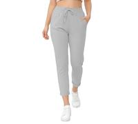 Love My Fashions® Womens Athletic Italian Active Yoga Trouser Pants Ladies Elasticated Drawstring Waist Open Ankle Sportswear Stretchy Cotton Summer Pajama Jogging Bottoms with Pockets Plus Size Grey