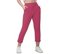Love My Fashions® Womens Athletic Italian Active Yoga Trouser Pants Ladies Elasticated Drawstring Waist Open Ankle Sportswear Stretchy Cotton Summer Pajama Jogging Bottoms with Pockets Plus Size Wine