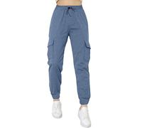Love My Fashions® Women's Cargo Trousers Soft Fleece Ladies Slim Fit with High-Waisted Cargo Pants Combat Work Trousers Y2K Style Joggers for Women UK with Multi-Pocket