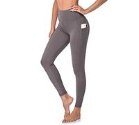 Love My Fashions® Women's High Waisted Plain Sport Leggings Tummy Control Workout Gym Leggings with Pockets Stretchable Sportswear Yoga Pants Dark Grey