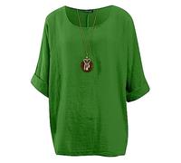 Love My Fashions® Women's Italian Lagenlook Tunic Top - Oversized Loose Fit 3/4 Sleeve Round Neck Casual & Comfortable UK Fashion Jade Green
