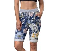 Love My Fashions® Womens Italian Shorts Floral & Tiedye Print 3/4 Cropped Capri Trousers with Side Pockets Elasticated Drawstring Knee Length Turn Up Summer Magic Shorts for Ladies