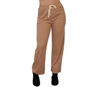 Love My Fashions Women's Open Hem Plain Knit Bottoms Elasticated Flared Loose Fit Trouser with Pockets