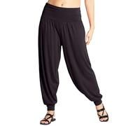 Love My Fashions Womens Pants Trousers Alibaba Harem Ankle Cuff, Plain - Charcoal, Large X-Long