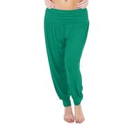 Love My Fashions Womens Pants Trousers Alibaba Harem Ankle Cuff, Plain - Green, Small/Medium