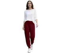 Love My Fashions Womens Pants Trousers Alibaba Harem Ankle Cuff, Plain - Maroon, Large X-Long