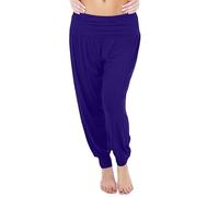 Love My Fashions Womens Pants Trousers Alibaba Harem Ankle Cuff, Plain - Purple, Large X-Long