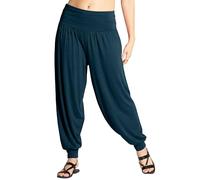 Love My Fashions Womens Pants Trousers Alibaba Harem Ankle Cuff, Plain - Teal, Large X-Long