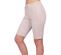 Love My Fashions® Women's Plain 3/4 Italian Magic Shorts Soft & Stretchy Knee Length Capri Cropped Trousers with Elastic Waist Drawstring and Side Pockets Casual Summer Wear Baby Pink