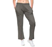 Love My Fashions® Womens Plain Full Length Open Ankle Active Yoga Jogging Bottom Athletic Workout Joggers Elastic Waist Fleece Sweatpant Ladies Casual Sports Tracksuit Pants Khaki