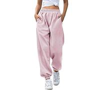 Love My Fashions Women's Plain Gym Sport Jogger Sweatpants & Winters Joggers Pockets Pants and Baggy Elastic Waist Trousers for Casual Hip Hop, Gym and Jogging Baby Pink