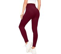 Love My Fashions® Women's Plain High Waisted Legging Stretchy Workout Bottoms Elasticated Soft Full Length Ladies Yoga Tights for Gym and Casualwear Wine