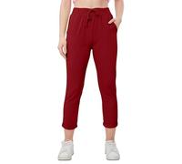 Love My Fashions® Women's Plain Italian Trouser Elasticated Drawstring Waist Open Ankle Ladies Joggers Active Yoga Pants with Pockets Wine