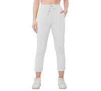 Love My Fashions® Women's Plain Italian Trouser Elasticated Drawstring Waist Open Ankle Ladies Joggers Active Yoga Pants with Pockets White