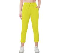 Love My Fashions® Women's Plain Italian Trouser Elasticated Drawstring Waist Open Ankle Ladies Joggers Active Yoga Pants with Pockets Lemon