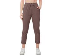 Love My Fashions® Women's Plain Italian Trouser Elasticated Drawstring Waist Open Ankle Ladies Joggers Active Yoga Pants with Pockets Brown