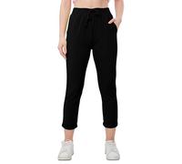 Love My Fashions® Women's Plain Italian Trouser Elasticated Drawstring Waist Open Ankle Ladies Joggers Active Yoga Pants with Pockets Black