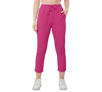 Love My Fashions® Women's Plain Italian Trouser Elasticated Drawstring Waist Open Ankle Ladies Joggers Active Yoga Pants with Pockets Fuchsia Pink