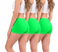 Love My Fashions Womens Seamless High Waisted Boxer Briefs 3 Pack Breathable Stretchy Underwear for Workout, Running & Everyday Comfort Neon Green