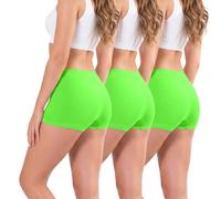 Love My Fashions Womens Seamless High Waisted Boxer Briefs 3 Pack Breathable Stretchy Underwear for Workout, Running & Everyday Comfort Neon Yellow