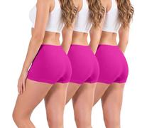 Love My Fashions Womens Seamless High Waisted Boxer Briefs 3 Pack Breathable Stretchy Underwear for Workout, Running & Everyday Comfort Fuchsia Pink