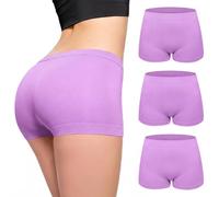 Love My Fashions Womens Seamless High Waisted Boxer Briefs 3 Pack Breathable Stretchy Underwear for Workout, Running & Everyday Comfort Purple