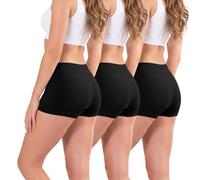 Love My Fashions Womens Seamless High Waisted Boxer Briefs 3 Pack Breathable Stretchy Underwear for Workout, Running & Everyday Comfort Black