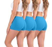 Love My Fashions Womens Seamless High Waisted Boxer Briefs 3 Pack Breathable Stretchy Underwear for Workout, Running & Everyday Comfort Teal