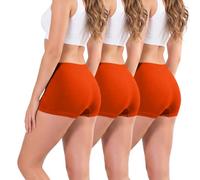Love My Fashions Womens Seamless High Waisted Boxer Briefs 3 Pack Breathable Stretchy Underwear for Workout, Running & Everyday Comfort Neon Orange