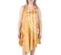 Love My Fashions® Womens Summer Dress Umbrella Cut Sleeveless Round Neck Floral Beach Cover Up Sundress Ladies Casual Swing Midi Dresses for Women UK Beige