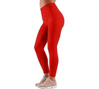 Love My Fashions® Womens Super Soft High Waisted Elasticated Warm Thick Fleece Lined Seamless Full Length Leggings Red