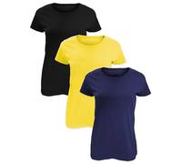Love My Fashions Womens Tshirts 3 & 5 Pack Classic Plain Cotton Ladies Short Sleeve Round Neck Tops