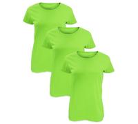 Love My Fashions Womens Tshirts 3 & 5 Pack Classic Plain Cotton Ladies Short Sleeve Round Neck Tops Lime Green