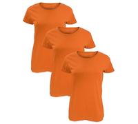 Love My Fashions Womens Tshirts 3 & 5 Pack Classic Plain Cotton Ladies Short Sleeve Round Neck Tops Orange
